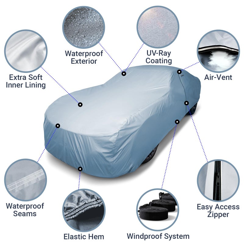 iCarCover Custom Car Cover for Pontiac Trans AM, Waterproof All Weather Rain Snow UV Sun Hail Protector for Automobiles, Automotive Full Exterior Indoor Outdoor Car Cover (Year Fits 1974-1981) - Image 4